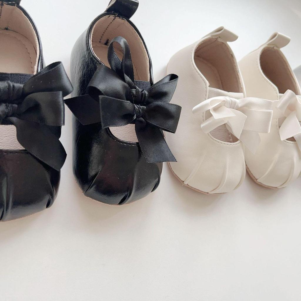 Spring & Autumn 0-2 Years Baby Girls' Korean Style Bowknot Soft Sole Princess Walking Shoes