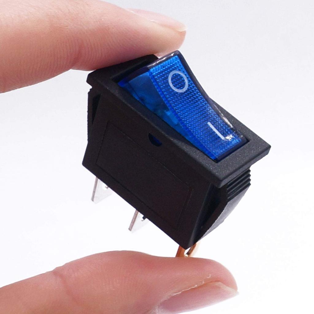 12Pcs KCD3 Rocker Switch 3 Pin 2 Position ON OFF 16A 250V 220V 20A Boat-shape Electric Toggle Switch with LED Light For Car Pushbutton Switches 3