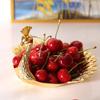 Golden Fruit Basket Bird Embossed Luxury Metal Candy Food Nut Fruit Tray Storage Basket Wedding Hotel Home Desktop Decoration
