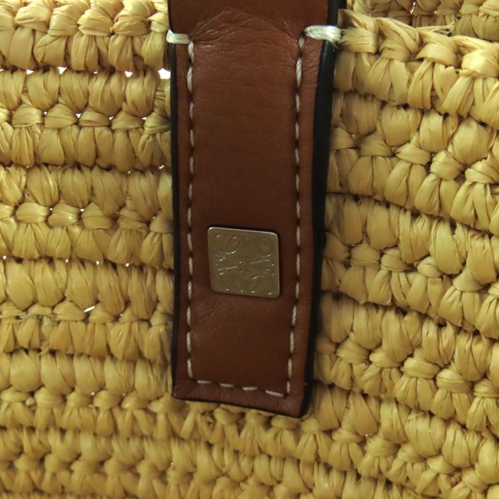 Pristine LOEWE Handbag Elephant Basket Small Raffia Women Used