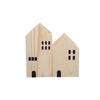 2PCS Cartoon House Shape Pen Container Wooden Makeup Brush Storage Box Stationery Rack  Gift