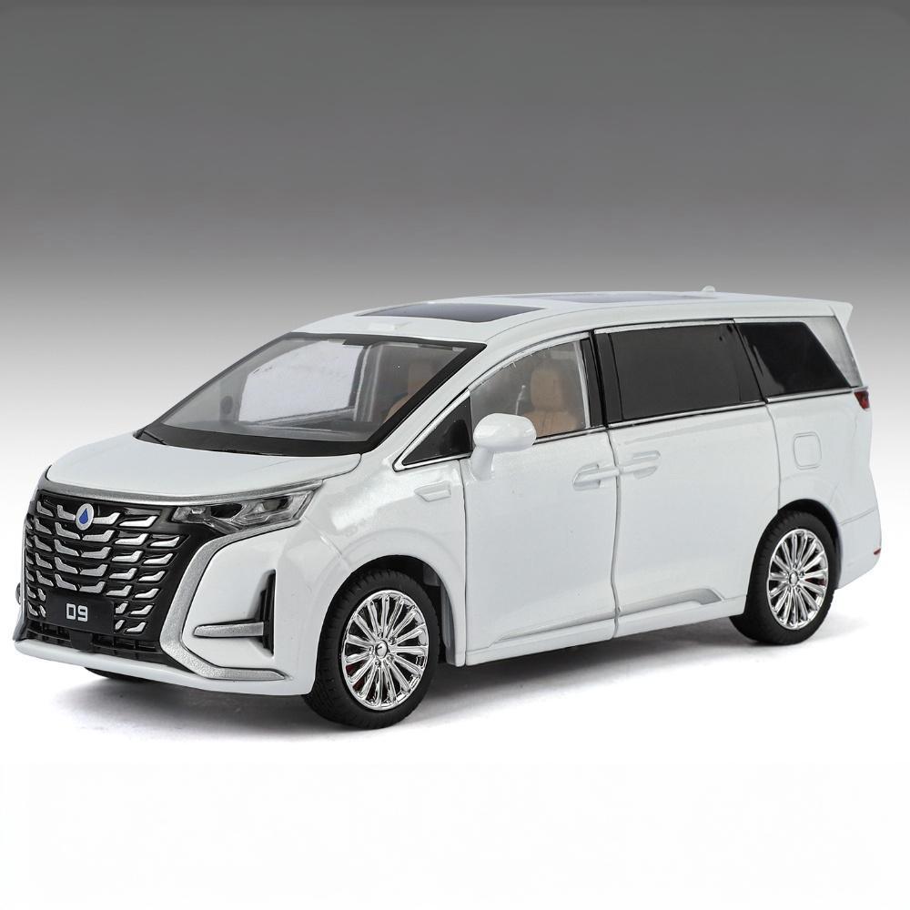 1:24 DENZA D9 New Energy MPV Die Cast Metel Cars Toy Pull Back Model Cars With Sound And Light Home Trendy Toys Ornament Collect