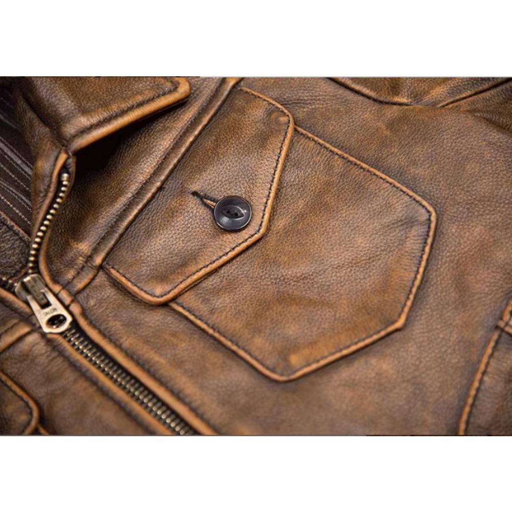 Мужская кожаная куртка китайского размера из мягкой натуральной коровьей кожи, винтажная, весна-осень