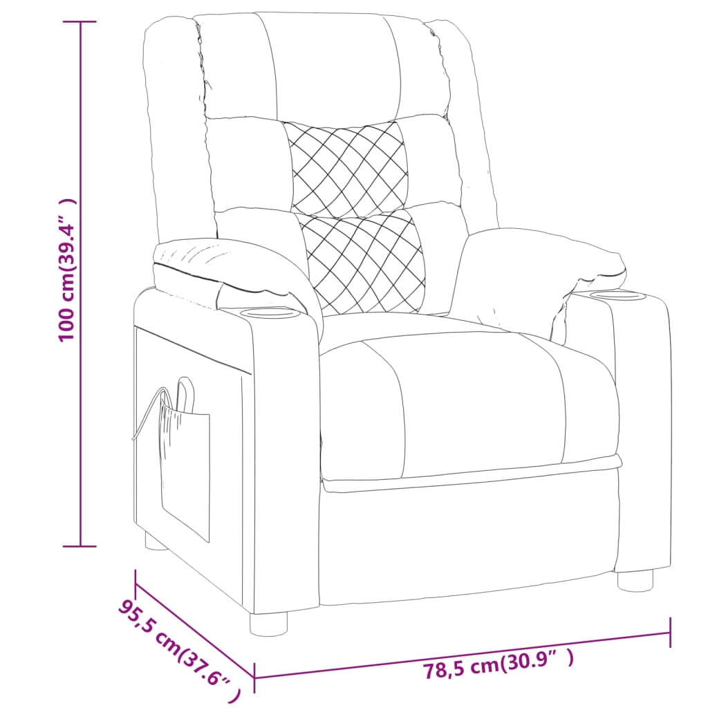 Recliner Chair Black Faux Leather