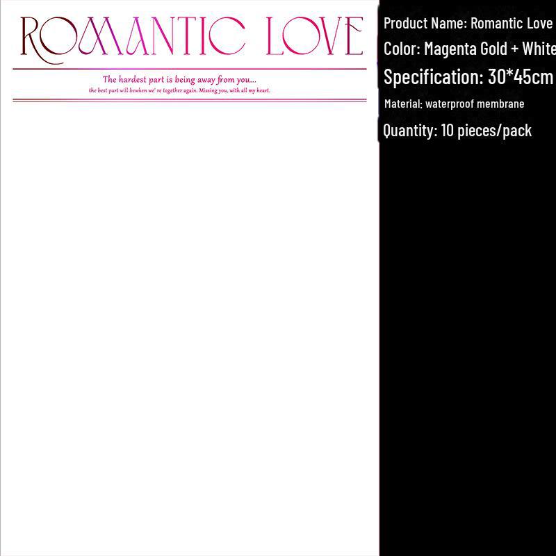 Водонепроницаемая упаковочная бумага для букета цветов «Романтическая любовь» с английским горячим тиснением