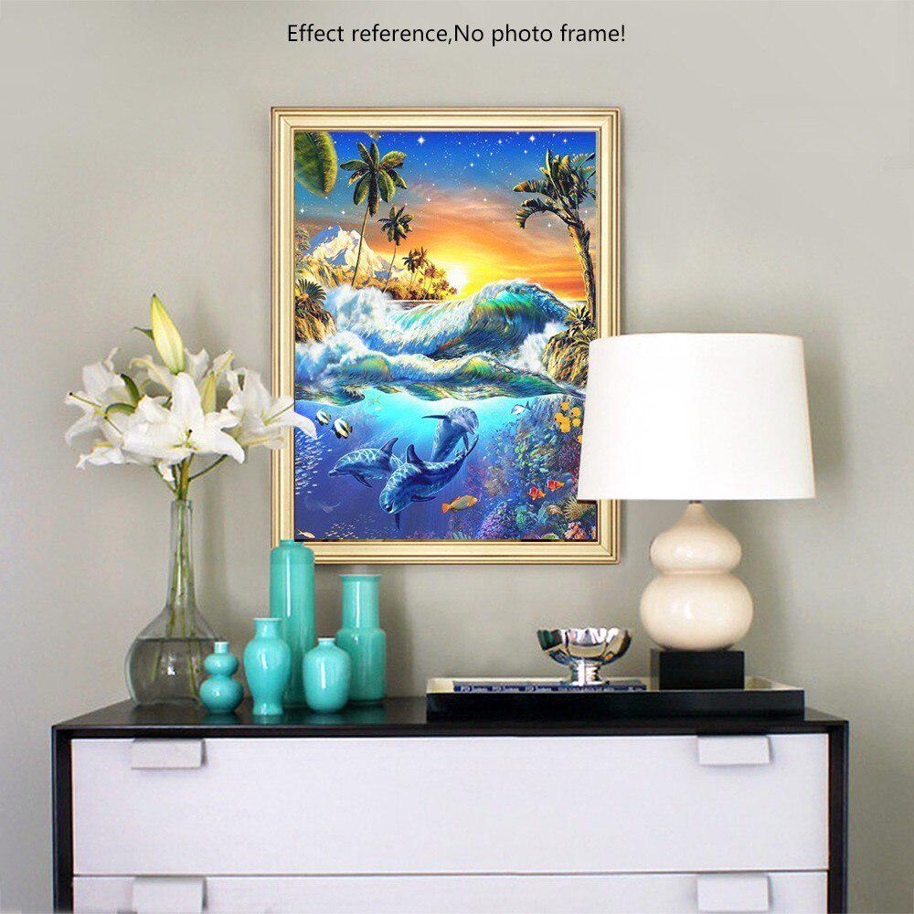 5D Diamond Painting Full Round Animal Fish Rhinestone Pictures Embroidery Diamond Mosaic Home Decor