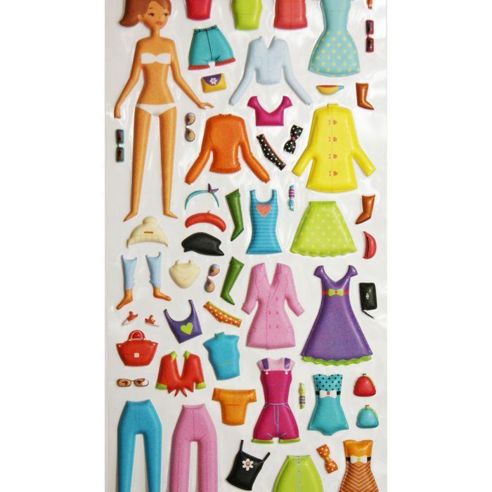Reusable Stickers - 3D Relief - Girls' Clothing