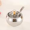 Gold and Silver Household Kitchen Condiment Pots for Serving Sugar Pepper Salt Spice Stainless Steel Sugar Bowl with Lid & Spoon