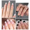 30 шт. накладных ногтей во французском стиле с градиентом и эффектом кошачьих глаз, полное покрытие, искусственные накладные ногти в наличии, три размера, Nail Enthusias