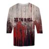 Men's Halloween Print Raglan Dralan Three-quarter Sleeve Casual Top