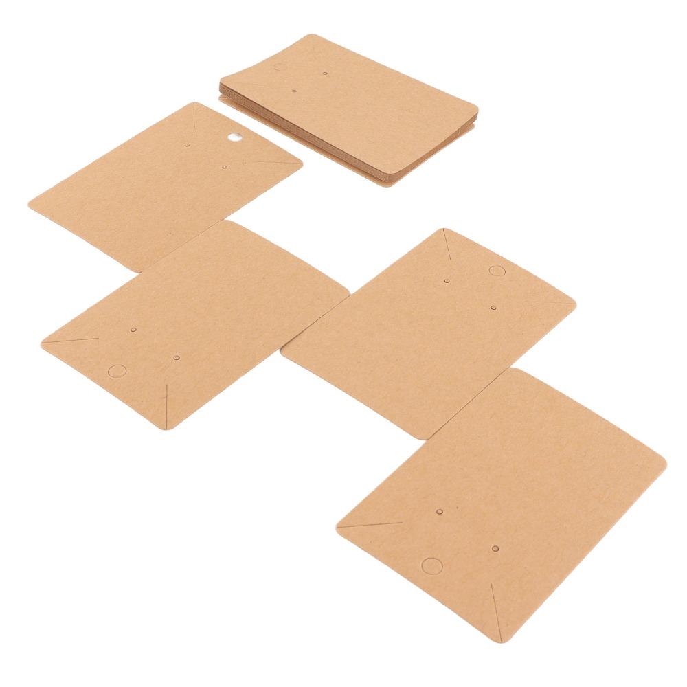 100pcs Kraft Paper Earring Display Cards Transparent Bag Keychain Display Cards Jewelry Packaging