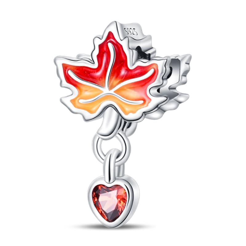 Медь Золотая Осенняя Серия Шармы Бусины Пугало Тыква Кленовый Лист Шармы Для Женщин Изысканные DIY Украшения