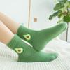2Pairs/Lot Female Fruit Autumn-winter Cartoon Fruit Pattern Warm Sleeping Sock Fluffy Floor Socks