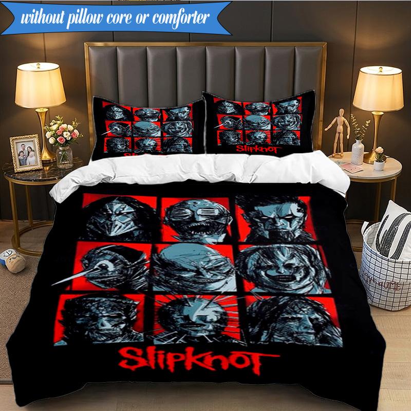 Skull Rock musi 3pcs K-pop music group Bedding set,Ideal for Bedroom, Dormitory,Including Duvet Cover And 2pcs Pillowcases,Fan gifts