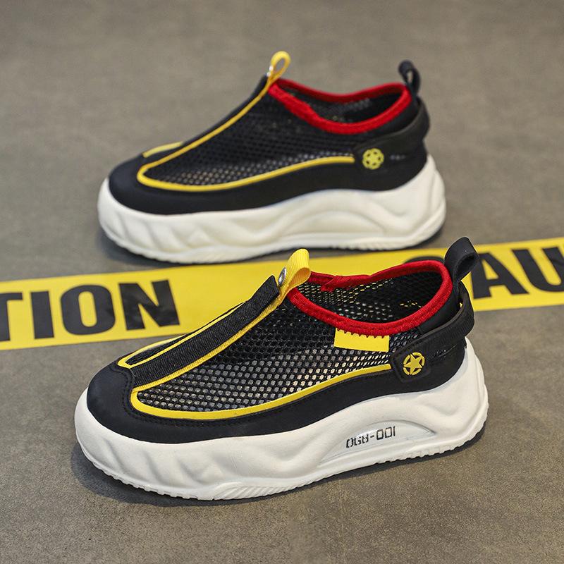 Туфли-сетка с вырезами для одноклассников Летние дышащие спортивные туфли-сетка для мальчиков Универсальные нескользящие повседневные туфли Дышащие сетчатые туфли для девочек