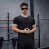 Men's Elastic Muscle T-Shirt Round Neck Short Sleeve Fitness Top Slim Fit Casual Running Tee for Sports Gym Outdoors