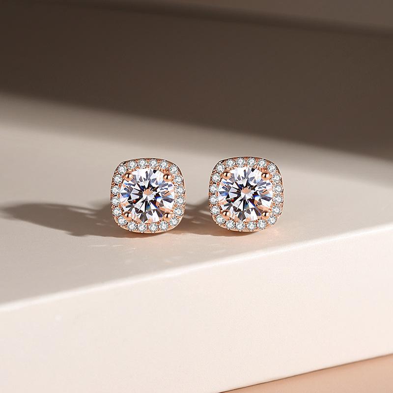 Легкие роскошные серьги-гвоздики в форме куба сахара, женские серьги-гвоздики с французским цирконием в стиле темперамент