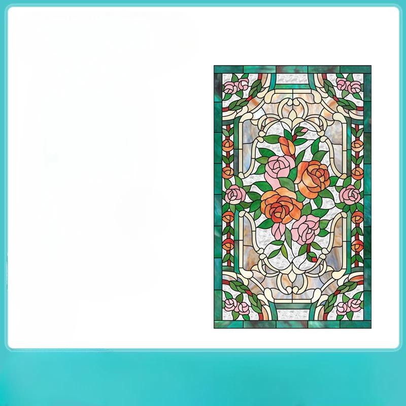 17-цветная пленка для окон в европейском стиле, наклейки на витражное стекло, прозрачная непрозрачная бумага для ванной комнаты, защищающая от подглядывания