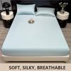 New Ice Silk Bed Sheet Set Summer Bedding Set Solid Color Bed Cover Fitted Sheet Full Package Bed Sheet Cooling Bed Sheet Silky Bed Sheet