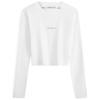 Fashion Letter Ribbed Stretchy Long Sleeve T-Shirt Women Tops White J222390YAF
