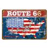 Винтажная металлическая табличка Route 66, Домашняя табличка, Металлический постер, Жестяная табличка, Настенные постеры, Ретро-эстетика, Декор комнаты, Настенное искусство, Украшение