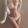 New French black lace underwear women's small breasts gather soft steel ring bra anti-sagging bra set