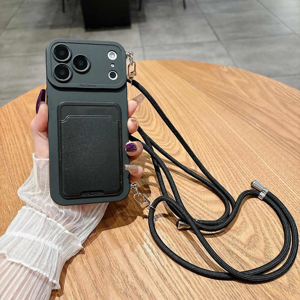 Роскошный чехол-кошелек с ремешком-шнурком на шею для iPhone 17 16 15 14 Plus 13 12 Pro Max Mini 17promax 17pro