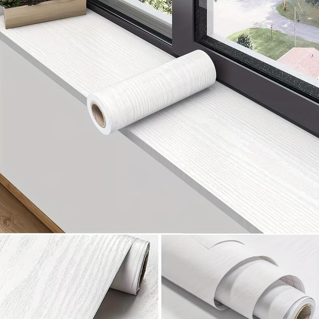 1 Roll, Self-Adhesive Black and White Wood Grain Window Sill Stickers, Waterproof & - Suitable for Furniture, Cabinets, and Threshold Renovation