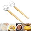 Cake Tools Kitchens Accessories Danish Dough Whisk Kitchen Utensils Stainless Steel Dutch Bread Hand Mixer Wooden Handle Pizza