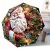 Holiday Gingerbread Man Automatic Folding Umbrella Compact Lightweight Retractable 8Rib Design For Outdoor Travel Festive Giftt21