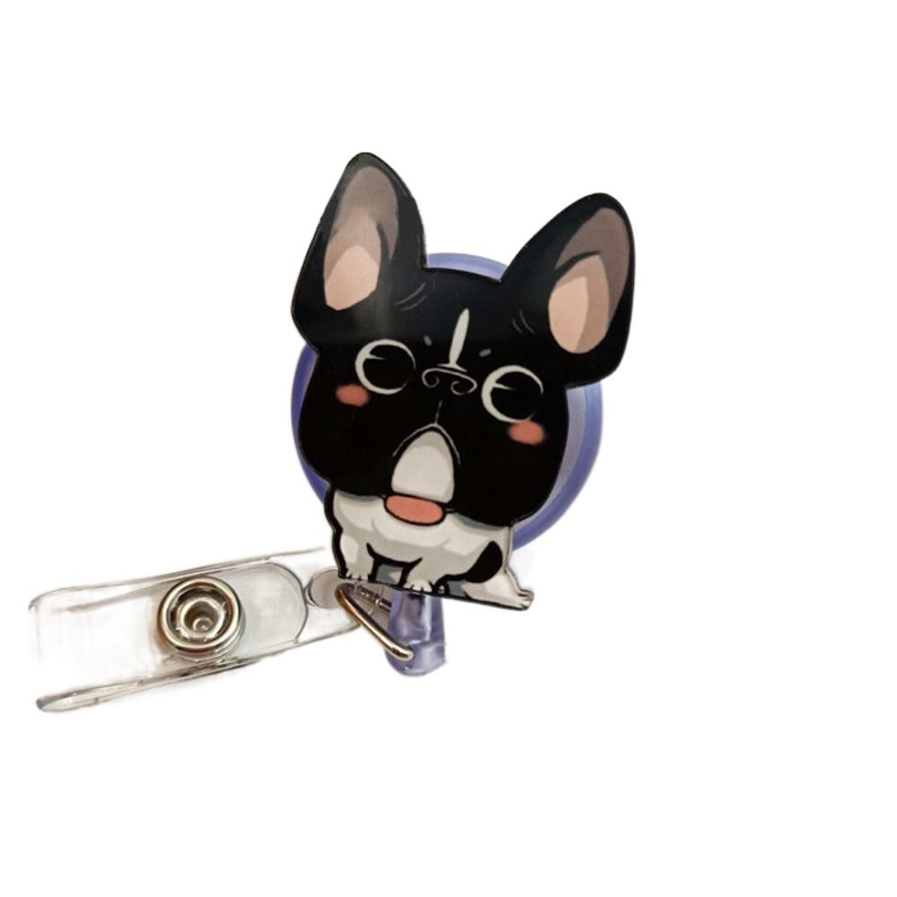 Cat Puppy Dog Badge Holder Cartoon Animals Easy Pull Buckle Nurse Badge Reel Doctor Students