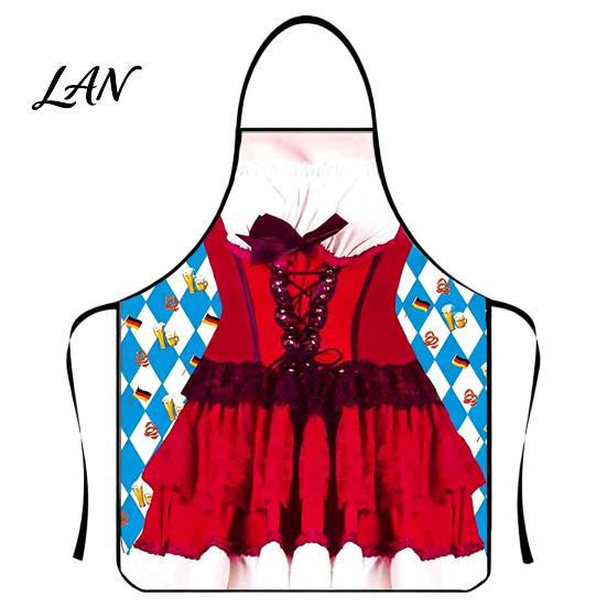 Creative Spoof Aprons for Cooking Funny Bavarian Beer Festival Apron, 3D Digital Print Polyester Kitchen Bib, Personalized Gag Adults Oktoberfest