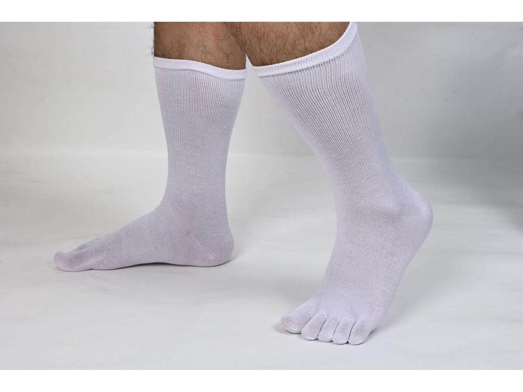 Мужские спортивные носки CoolMax с пятью пальцами - Быстросохнущие, Толстые, Высокие, С раздельными пальцами для велоспорта на открытом воздухе