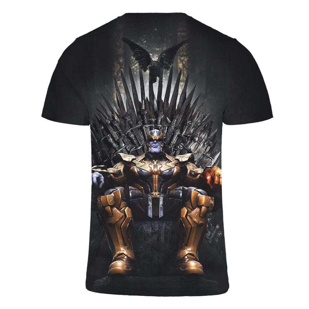 Premium Quality The Avengers Endgame Thanos Men Short Sleeve O-neck Graphic T Shirt Tops Blouse