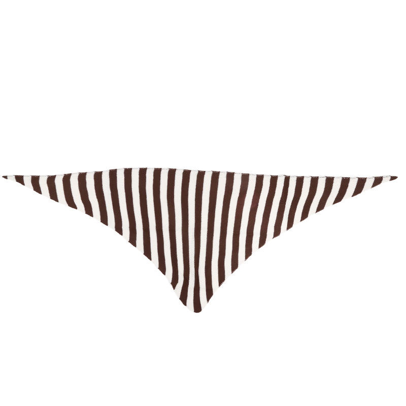 Модный вязаный треугольный шарф-шаль-платок для женщин в полоску, эстетичные аксессуары для уличной одежды