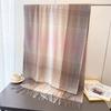 Color Blocked Plaid Long Scarf with Tassel Thick Soft Warm Imitation Cashmere Shawl Versatile Neck Scarf for Autumn Winter
