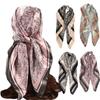 90cm Large Square Scarf For Spring And Summer Fashion, Versatile And Stylish, Printed Silk Scarf For Women'S Decoration, Paired With Shawl Scarf