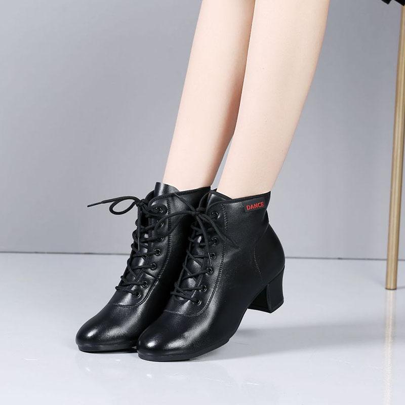 Черные кожаные женские современные туфли для бальных танцев, латиноамериканские танцевальные туфли для танго, мягкая подошва для отдыха на открытом воздухе