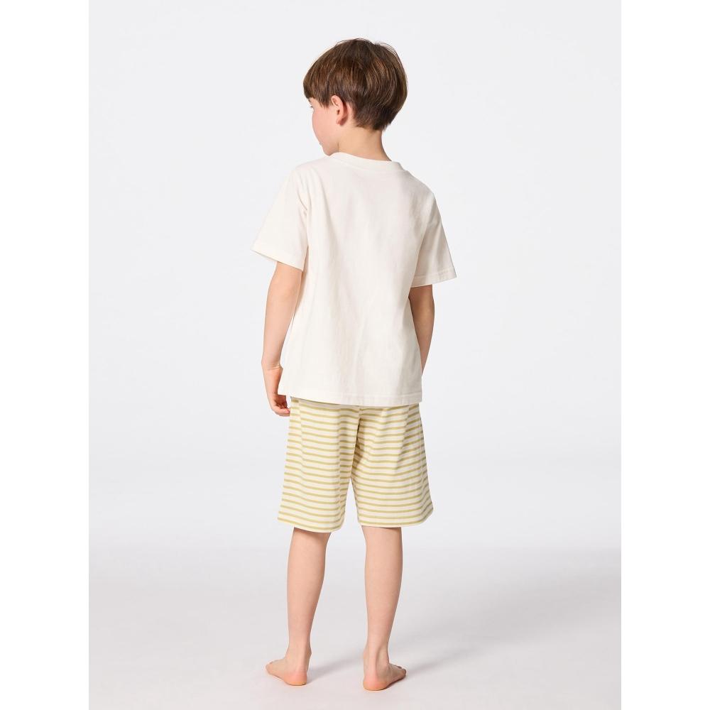 GU by Uniqlo Детский унисекс комплект для отдыха с короткими рукавами и шортами Улица Сезам