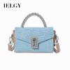 Beaded Portable Denim Bag, Fashionable Niche Design, One Shoulder Crossbody Work Small Bag