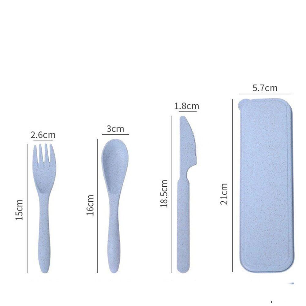 3PCS Eco-friendly Cutlery Box Kitchen Supplies Fork Spoon Tableware Dinnerware Sets Travel Cutlery