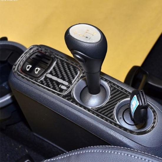 Carbon Fiber Car Center Gear Shift Knob Bottom Cover For Smart Fortwo 11 12