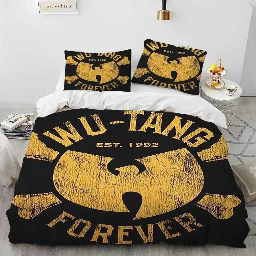 Хип-хоп музыкальная группа Wu T-TANG Clans Комплект постельного белья с одеялом, Пододеяльник Комплект для кровати Покрывало Наволочка, Комплект постельного белья размера кинг/квин