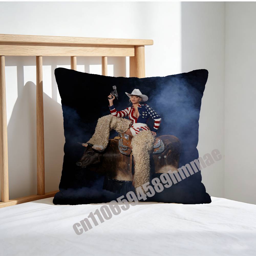 For For Singer B-Beyonce Cowboy Throw Pillow Case Sham 45X45Cm 35X35Cm Square Home Pillowcase Cushion Cover