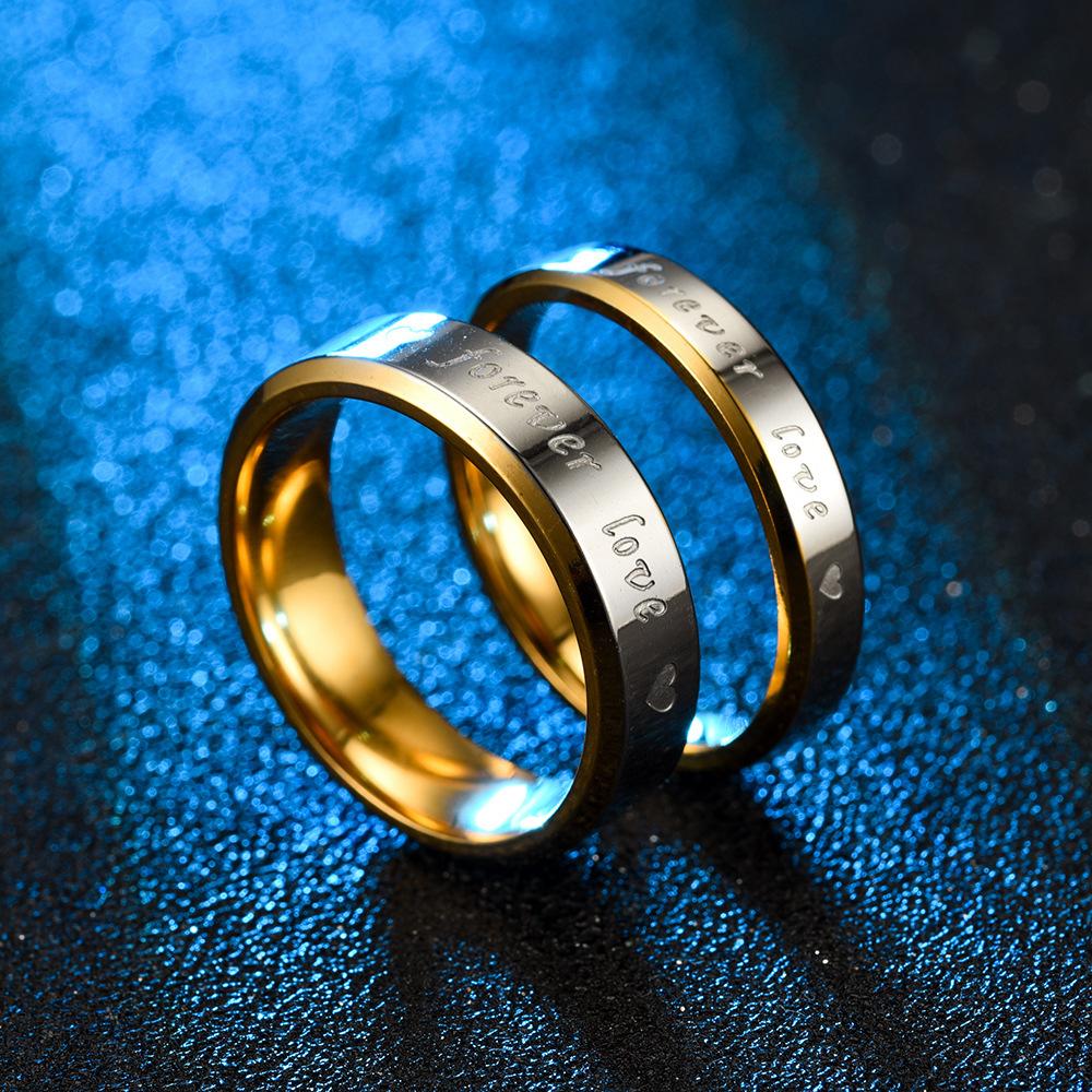Кольцо из нержавеющей стали ForeverLove Love с надписью 4/6 мм, золото и серебро, эротические украшения для пар