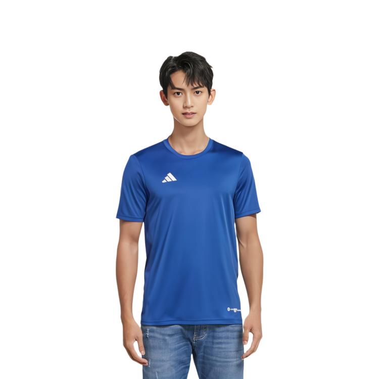 Adidas T Shirts Men's Dark Blue Crew Neck Moderate Straight Fit H44528