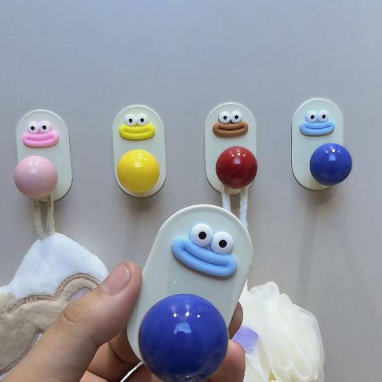 Adhesive Cartoon Hook Bathroom Towel Hook Waterproof Cute Wall Hook for Kitchen Utensils Bedroom Coats