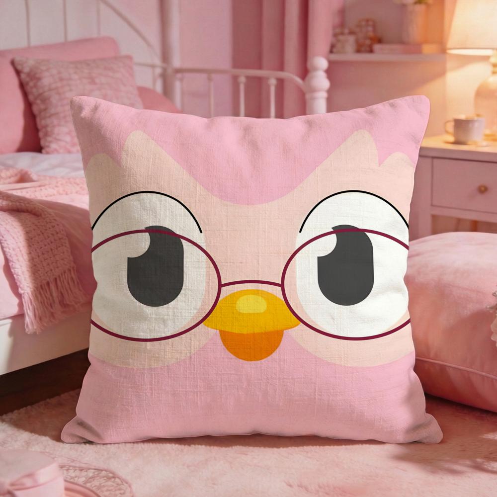 DDuolingos Cute Cartoon Cushion Cover Premium Comfort Reversible Pillow Cove Two In One Design For Any Room Car Interior