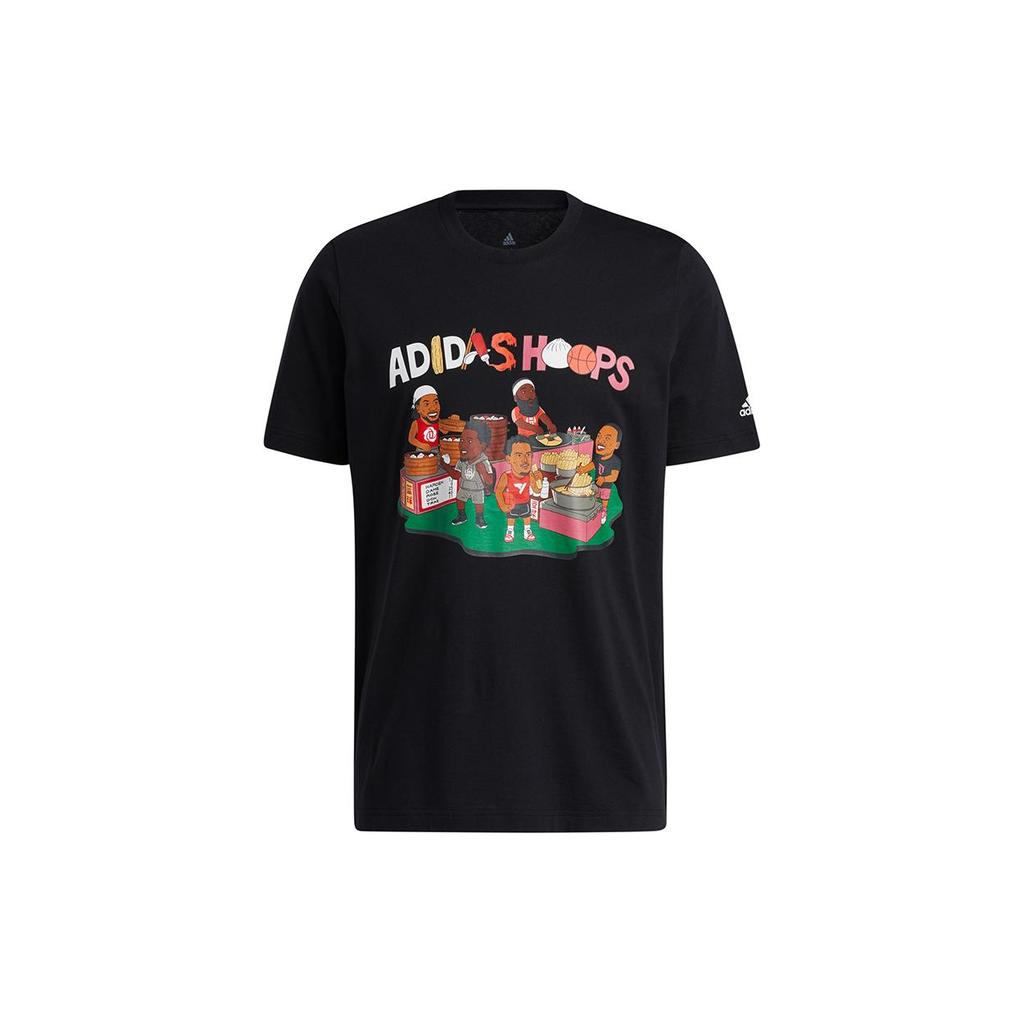 Adidas T Shirts Men's Black Crew Neck Moderate Straight Fit HB6168