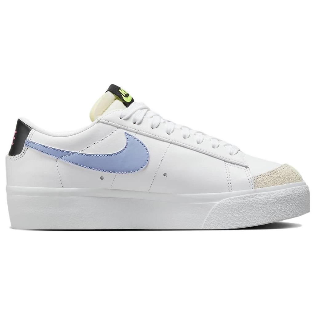 Nike Кроссовки Blazer Low на платформе Белые Сине-голубой Bliss Женские Volt Черный FJ0738-100
